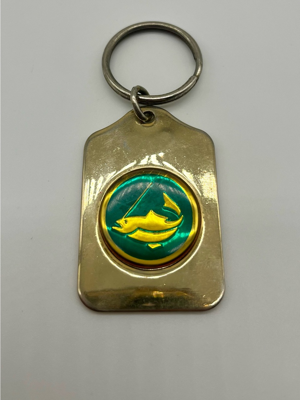 Vintage B.E. Industries Gold-tone Bass Fish Keychain